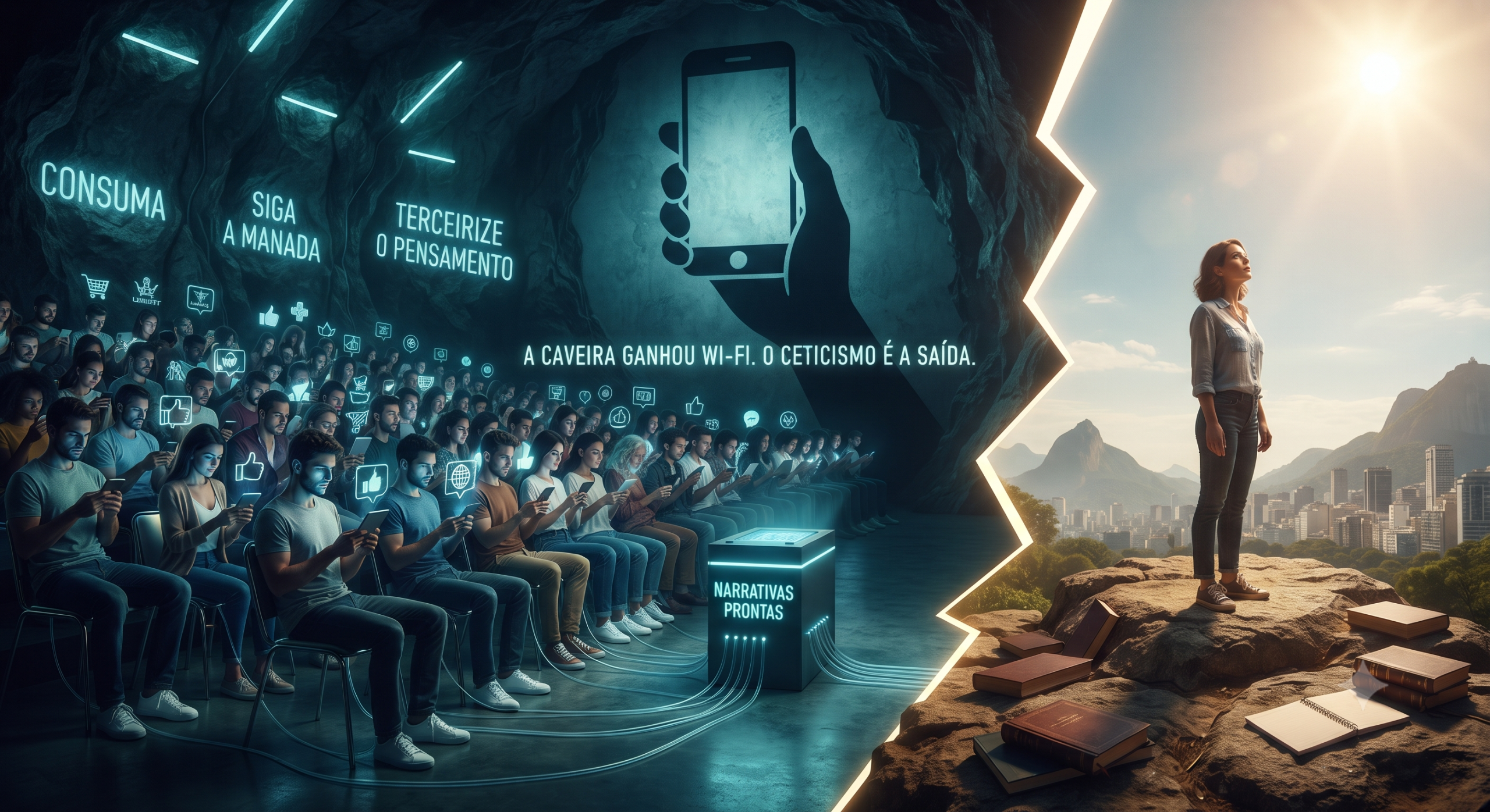 A Caverna de Neon: Como as Verdades Impostas Moldam a Nossa Realidade