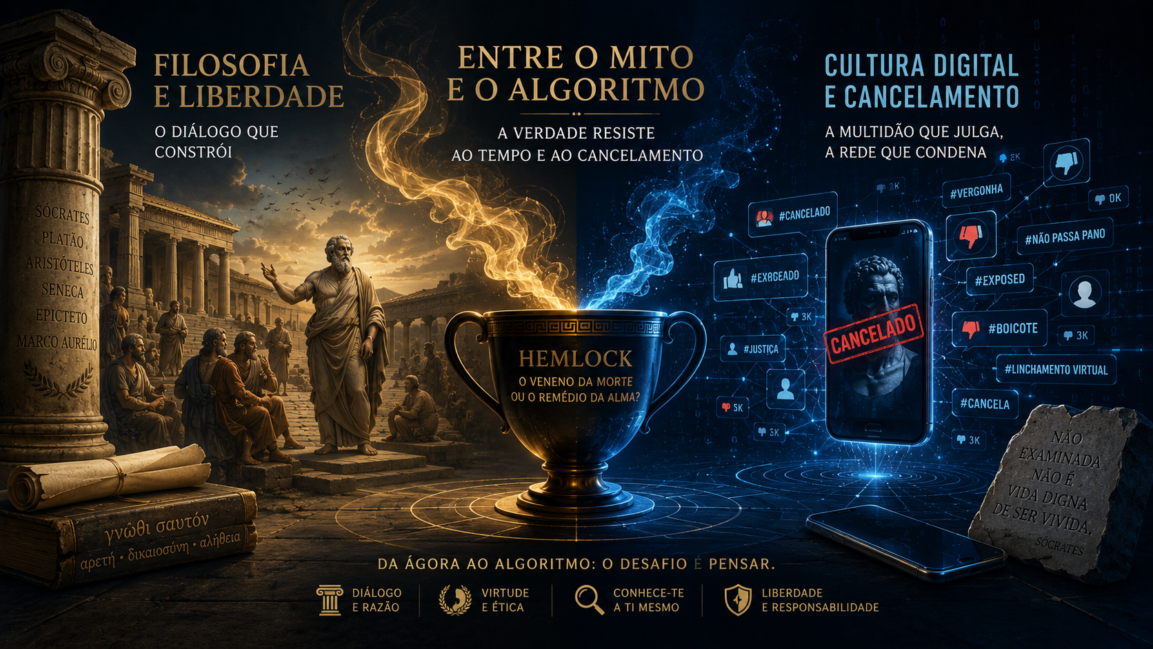A Ágora Digital e a Taça de Cicuta: O Tribunal de Sócrates e a Cultura do Cancelamento na Era da Pós-Verdade